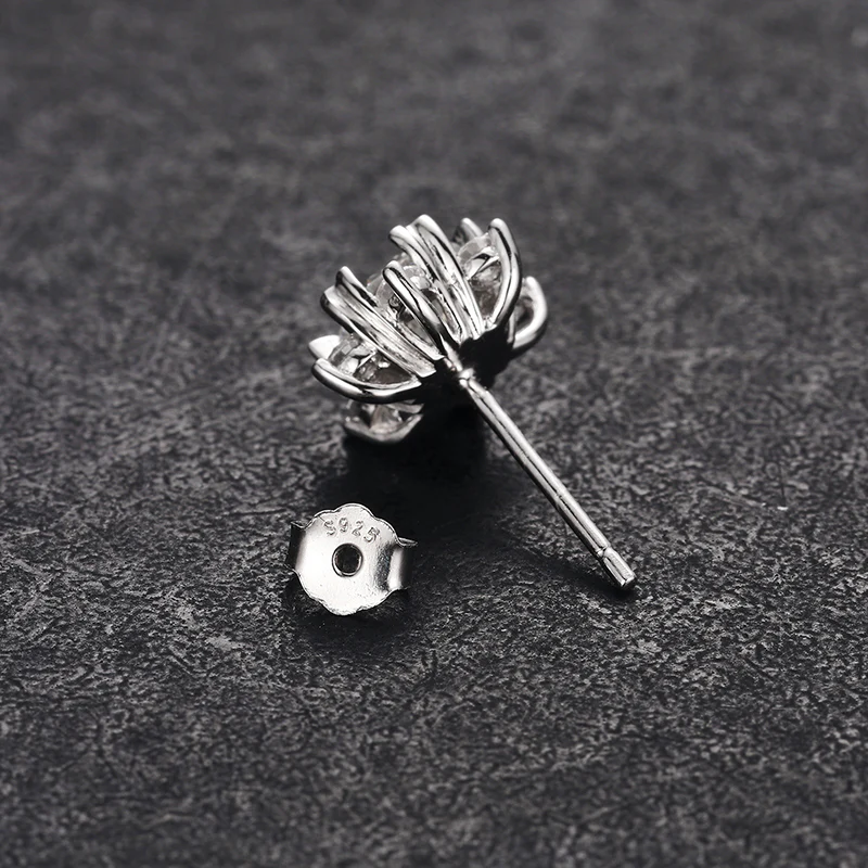 MOISSANITE DIAMOND STAR STUD EARRINGS IN STERLING SILVER - Image 3