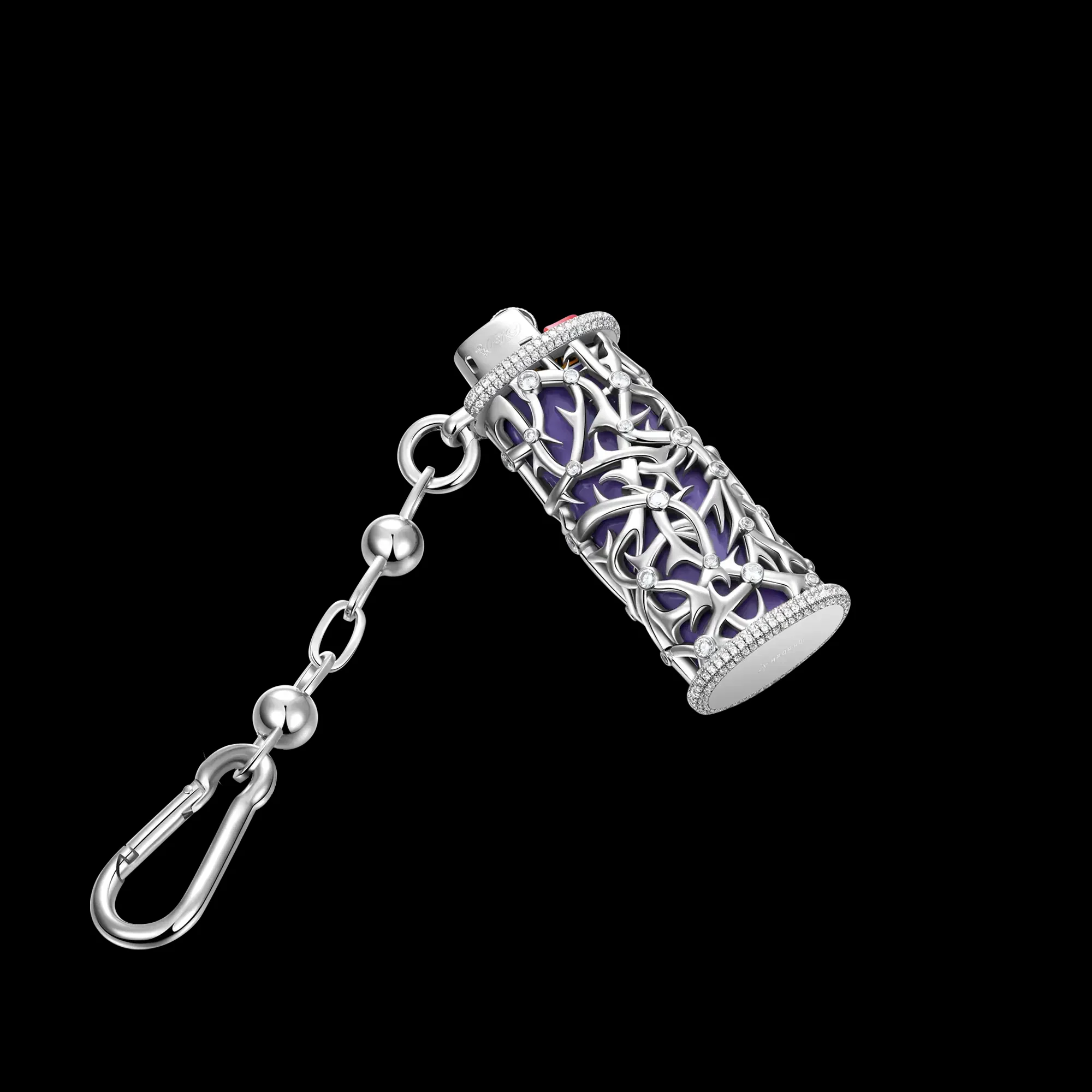 MOISSANITE DIAMOND TWILIGHT VINE LIGHTER CASE IN STERLING SILVER - Image 5