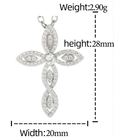 MOISSANITE DIAMOND TWISTED CROSS PENDANT IN STERLING SILVER - Image 6