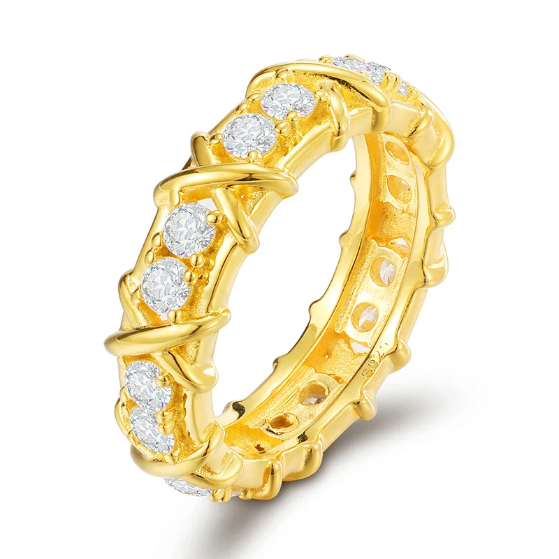 MOISSANITE DIAMOND TWISTED RING IN STERLING SILVER - Image 3