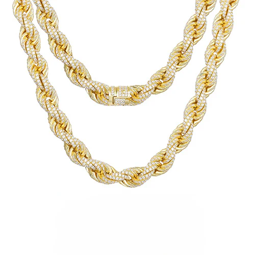 MOISSANITE DIAMOND TWISTED ROPE CHAIN NECKLACE IN STERLING SILVER - Image 4