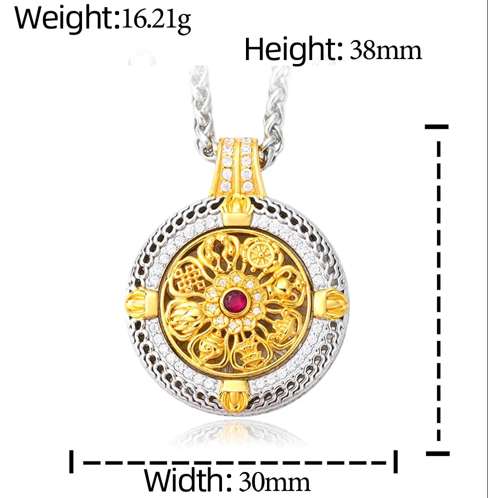 MOISSANITE DIAMOND VINTAGE SPINNER PENDANT IN STERLING SILVER - Image 8