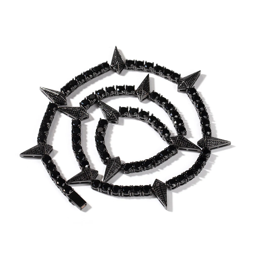 MOISSANITE DIAMOND BLACK PANTHER CHOKER TENNIS CHAIN IN STERLING SILVER - Image 8