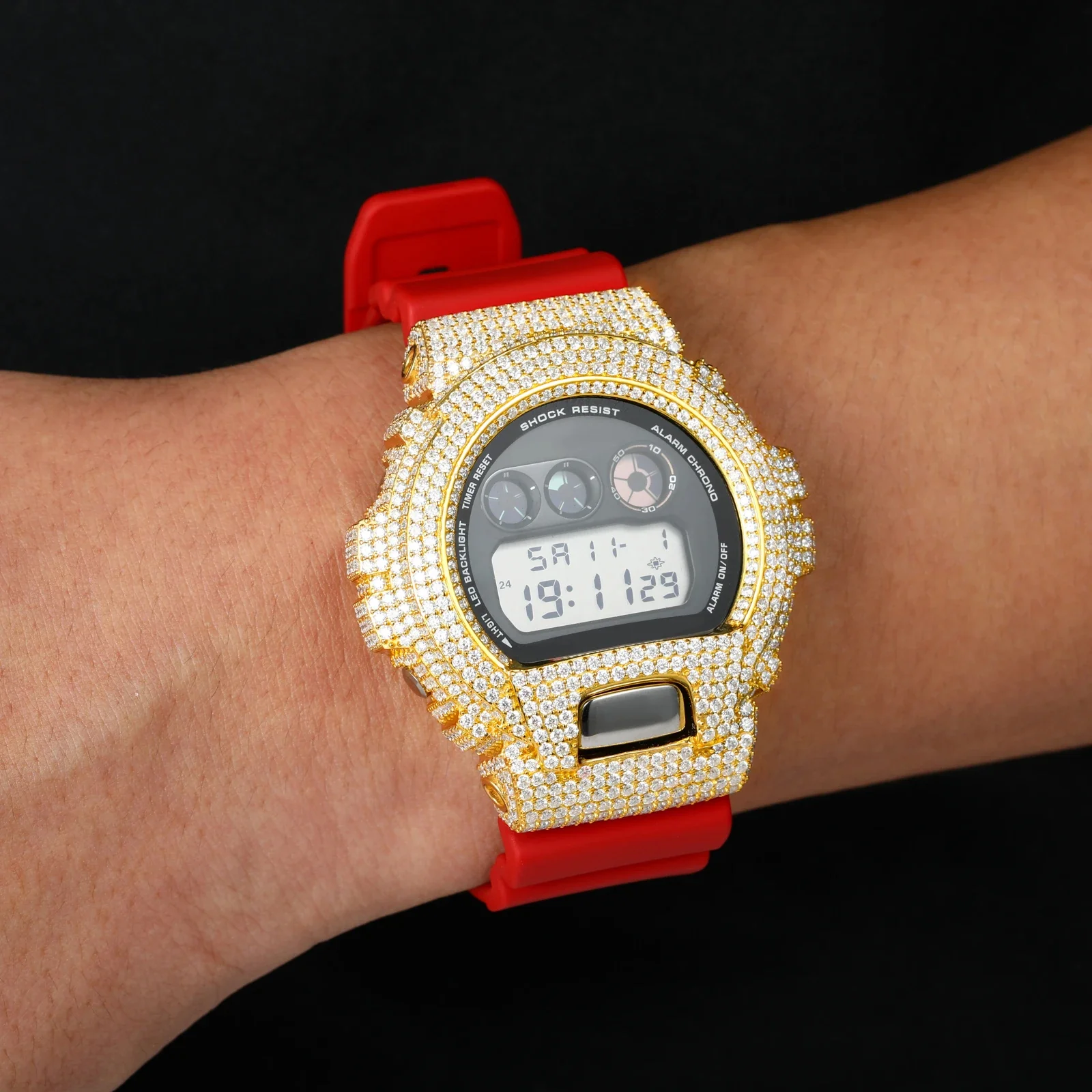 MOISSANITE DIAMOND WATCH BEZEL OR CASE IN STERLING SILVER FOR G-SHOCK DW6900 - Image 5