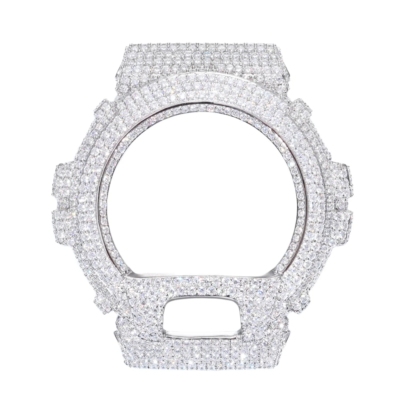 MOISSANITE DIAMOND WATCH BEZEL OR CASE IN STERLING SILVER FOR G-SHOCK DW6900 - Image 6