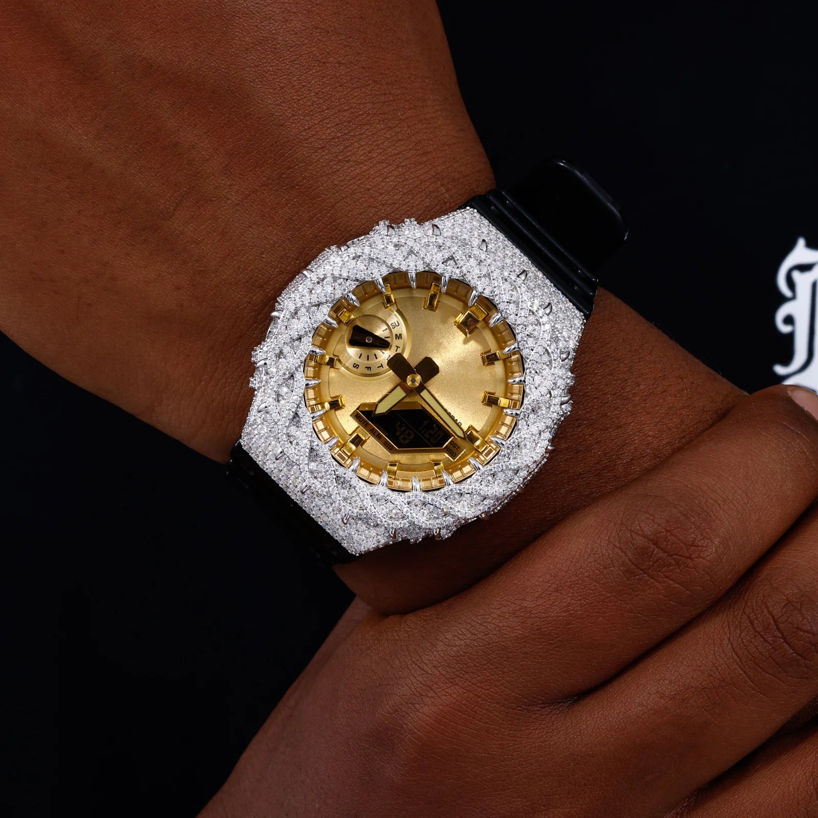 MOISSANITE DIAMOND WATCH BEZEL OR CASE IN STERLING SILVER FOR G-SHOCK GA2100 - Image 3