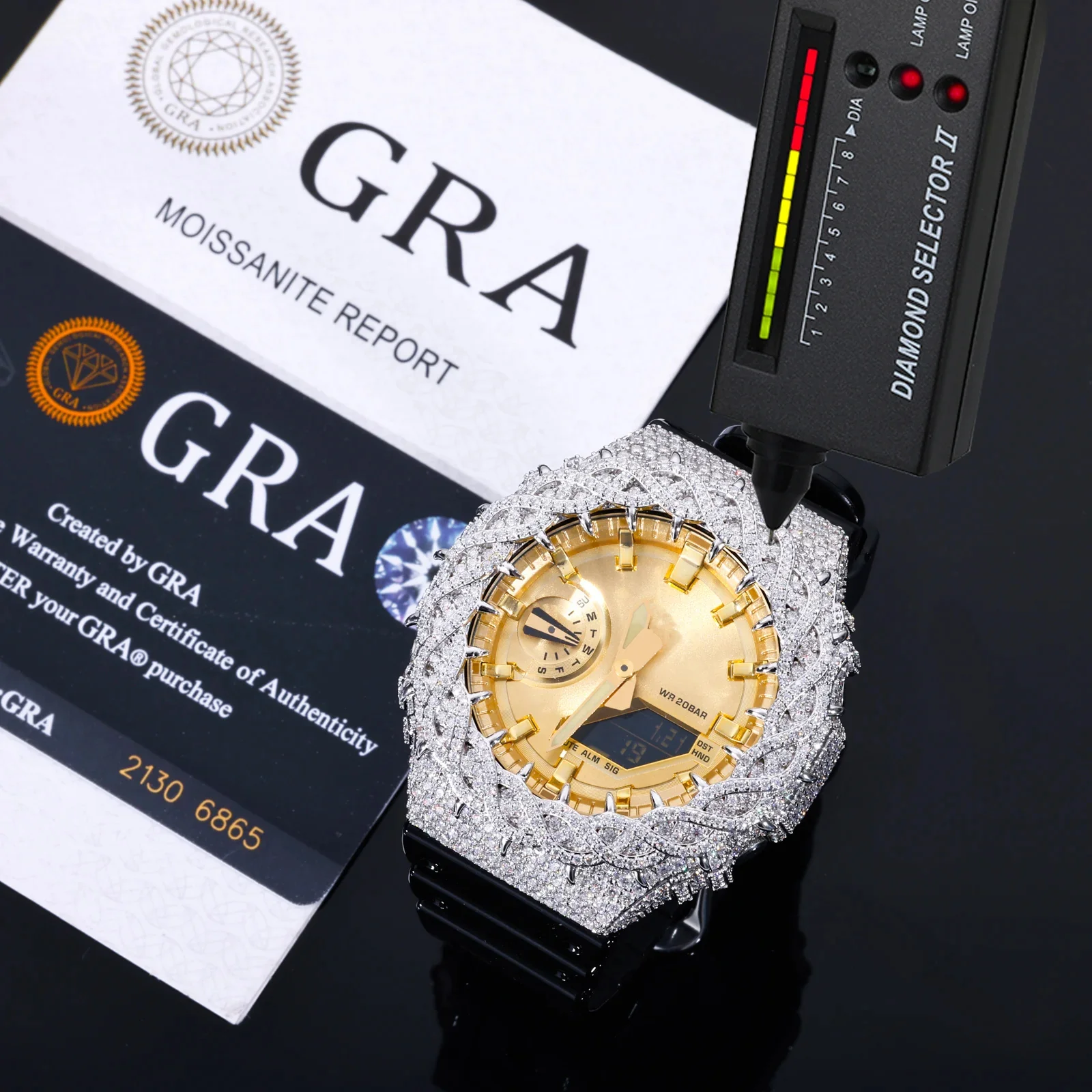 MOISSANITE DIAMOND WATCH BEZEL OR CASE IN STERLING SILVER FOR G-SHOCK GA2100 - Image 5