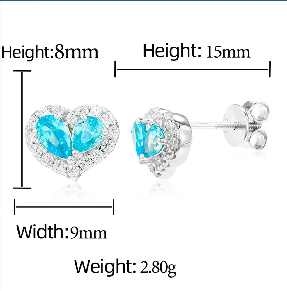 MOISSANITE DIAMOND WATER DROP HEART EARRINGS IN STERLING SILVER - Image 6