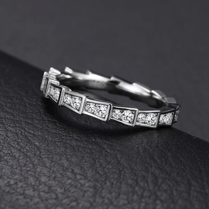MOISSANITE DIAMOND WHIRLWIND SHAPE RING IN STERLING SILVER - Image 2