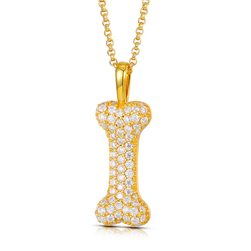 MOISSANITE DOG BONE PENDANT IN STERLING SILVER - Image 6