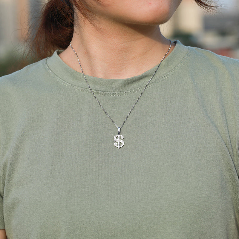 MOISSANITE DOLLAR PENDANT IN STERLING SILVER - Image 3