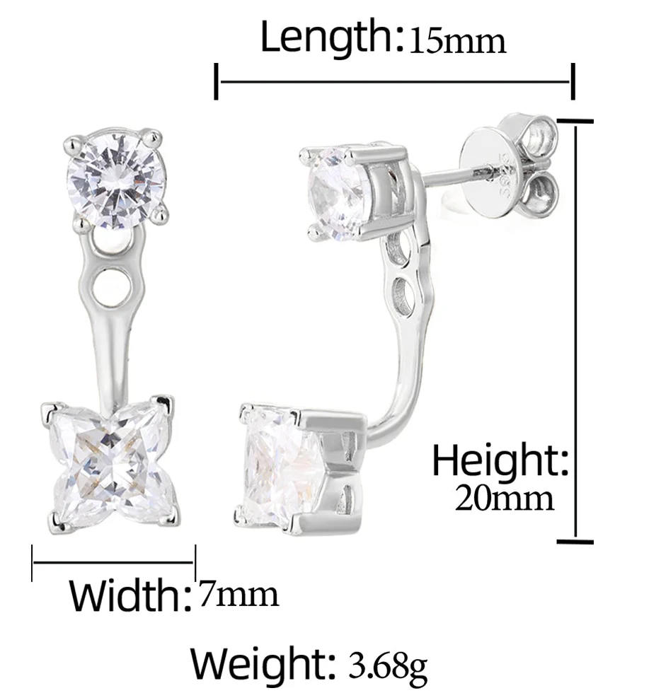 MOISSANITE DROP STUD EARRINGS IN STERLING SILVER - Image 6