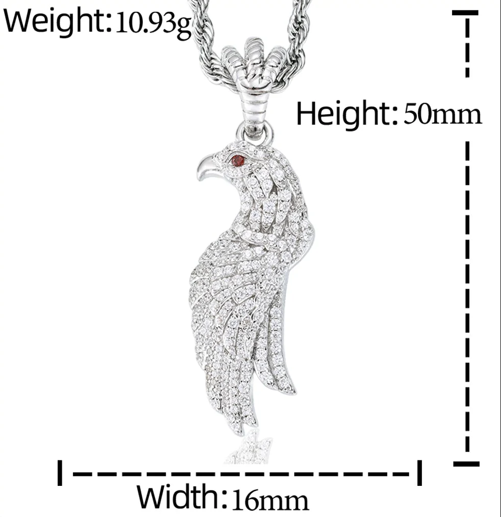 MOISSANITE EAGLE PENDANT IN STERLING SILVER - Image 10