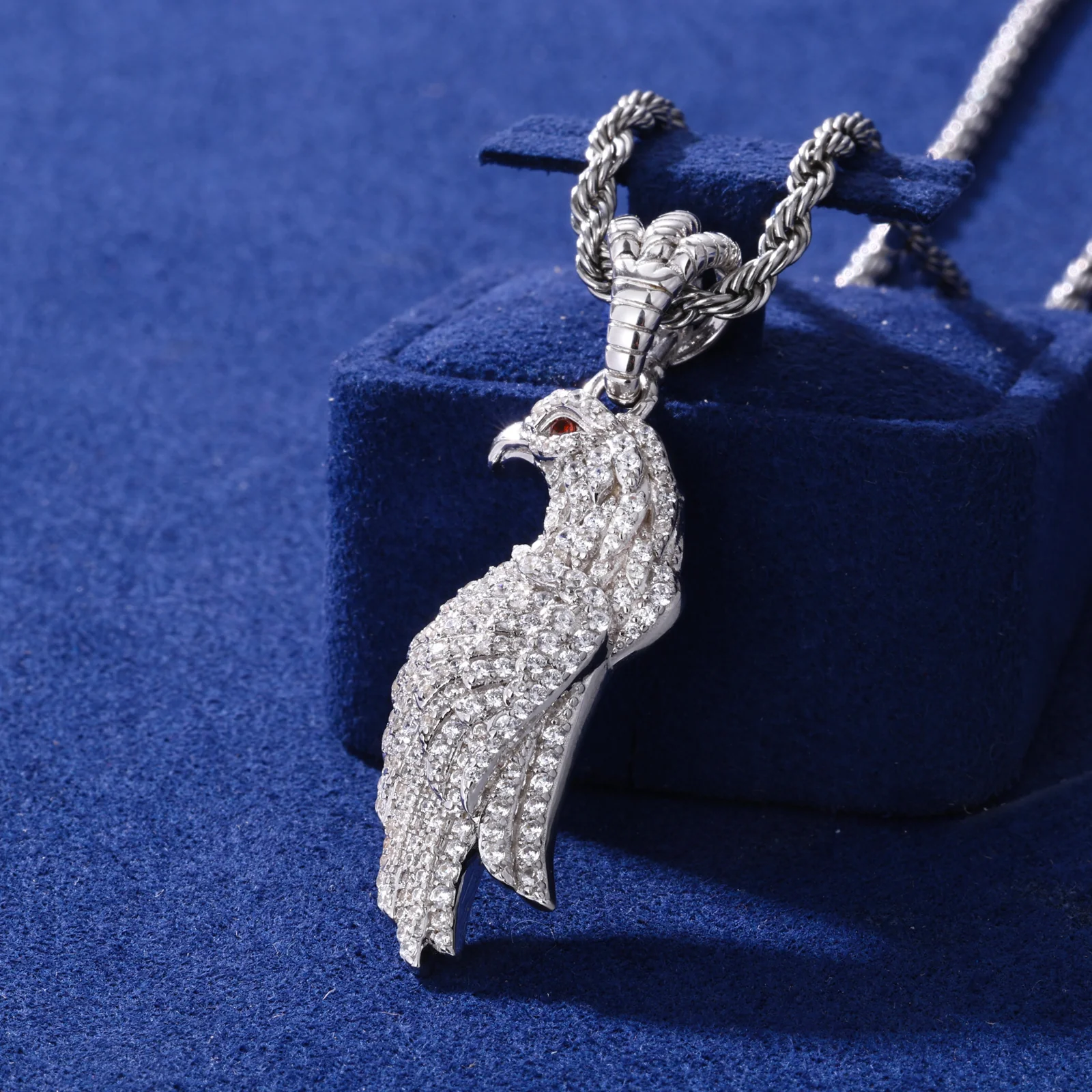 MOISSANITE EAGLE PENDANT IN STERLING SILVER - Image 3