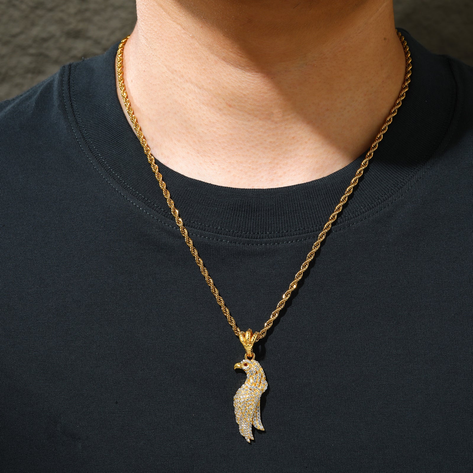 MOISSANITE EAGLE PENDANT IN STERLING SILVER - Image 4