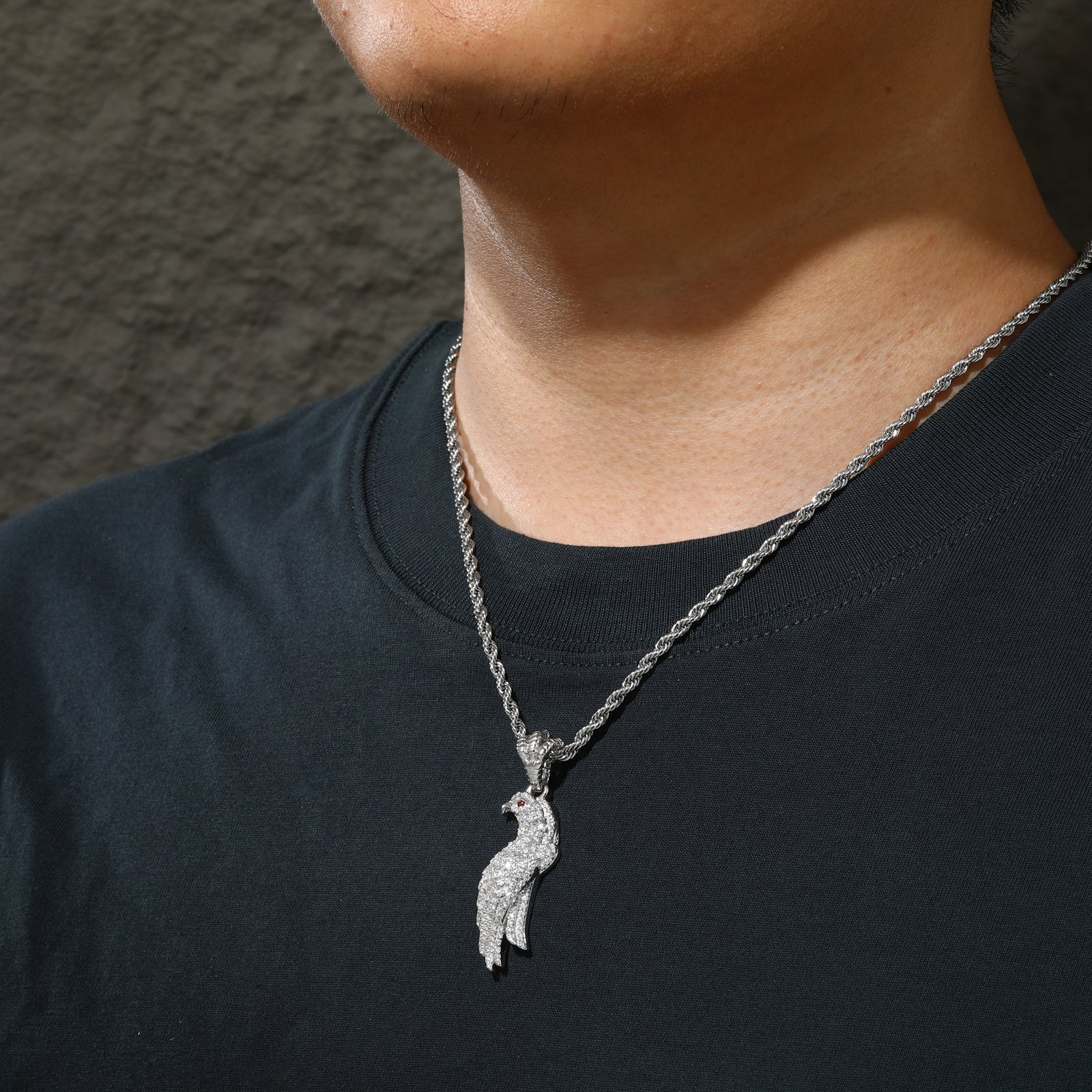 MOISSANITE EAGLE PENDANT IN STERLING SILVER - Image 5