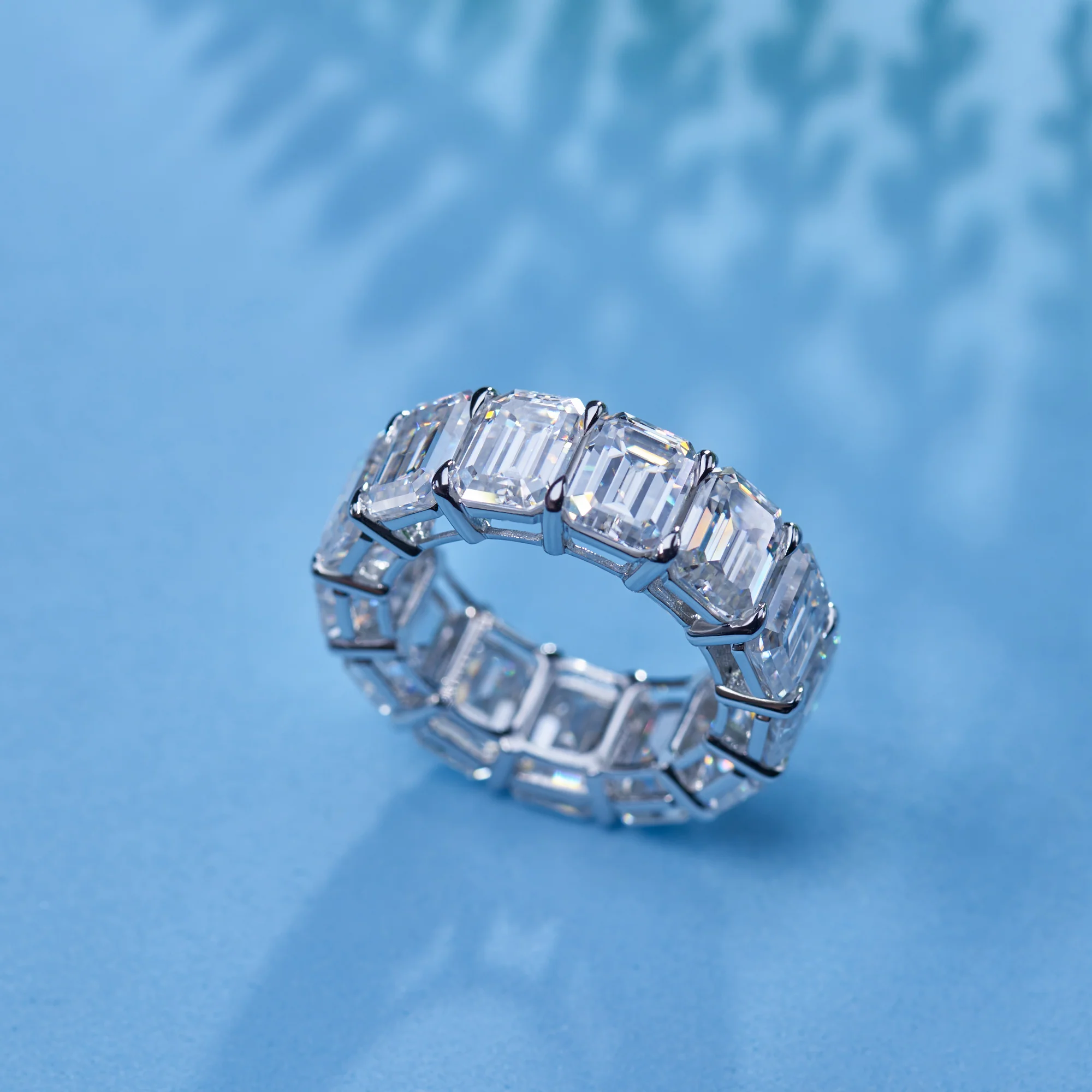 MOISSANITE ETERNITY BAND RINGS IN SOLID GOLD - Image 5