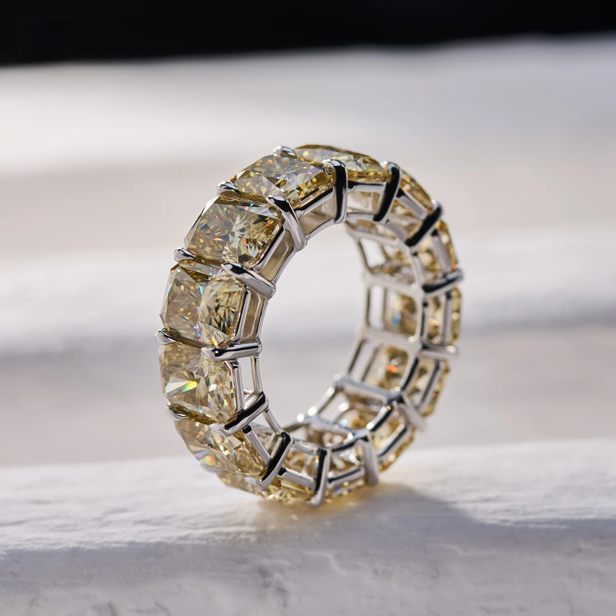 MOISSANITE ETERNITY BAND RINGS IN SOLID GOLD - Image 8