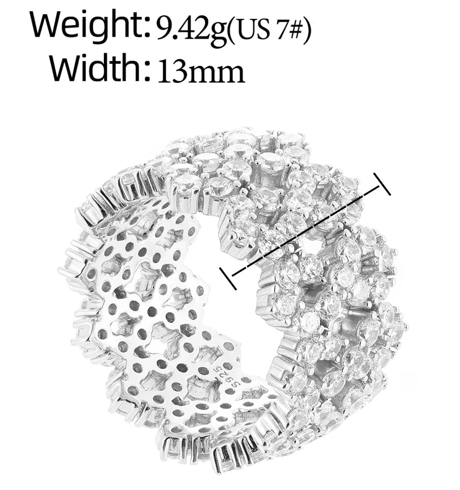 MOISSANITE ETERNITY BLOOM RING IN STERLING SILVER - Image 10