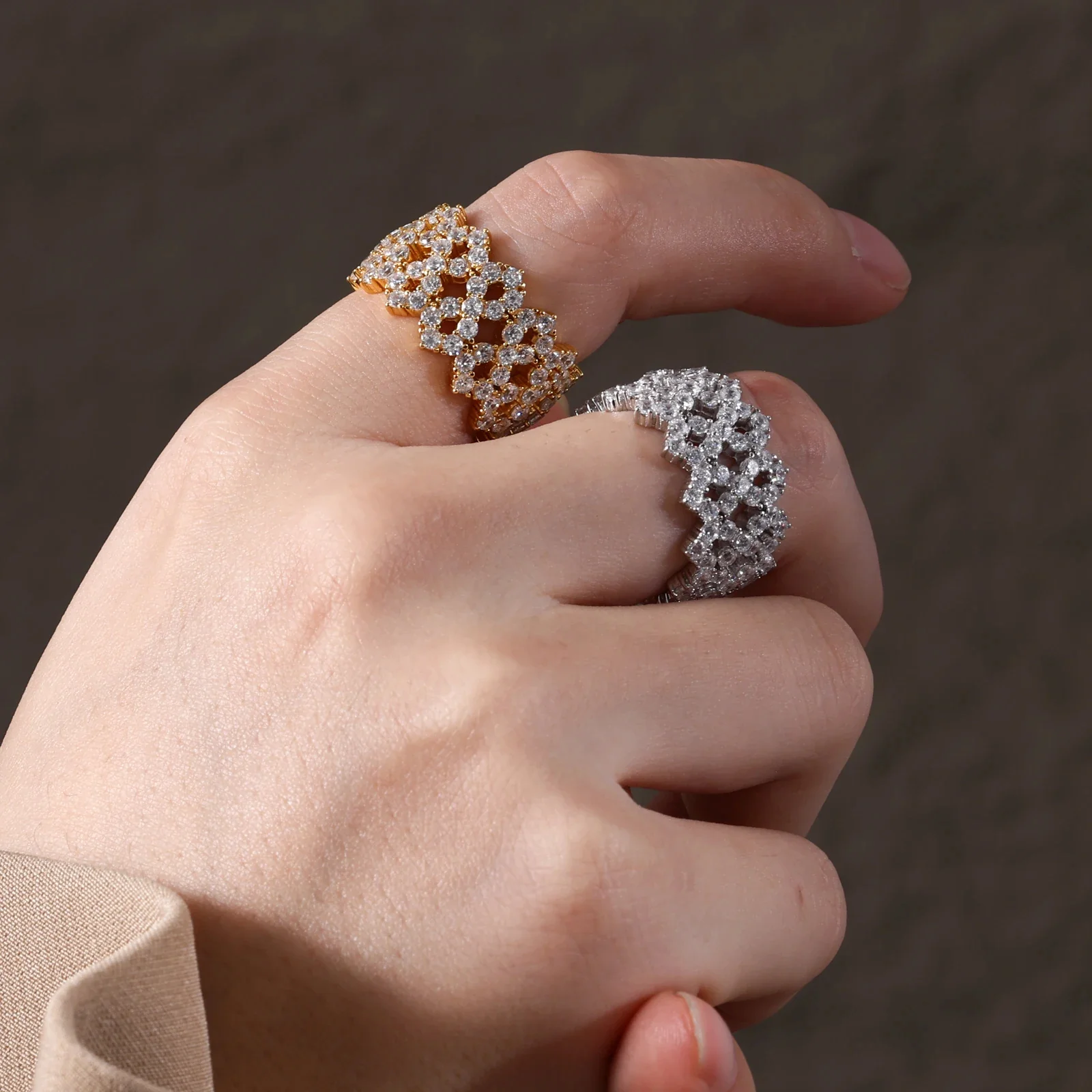 MOISSANITE ETERNITY BLOOM RING IN STERLING SILVER - Image 3