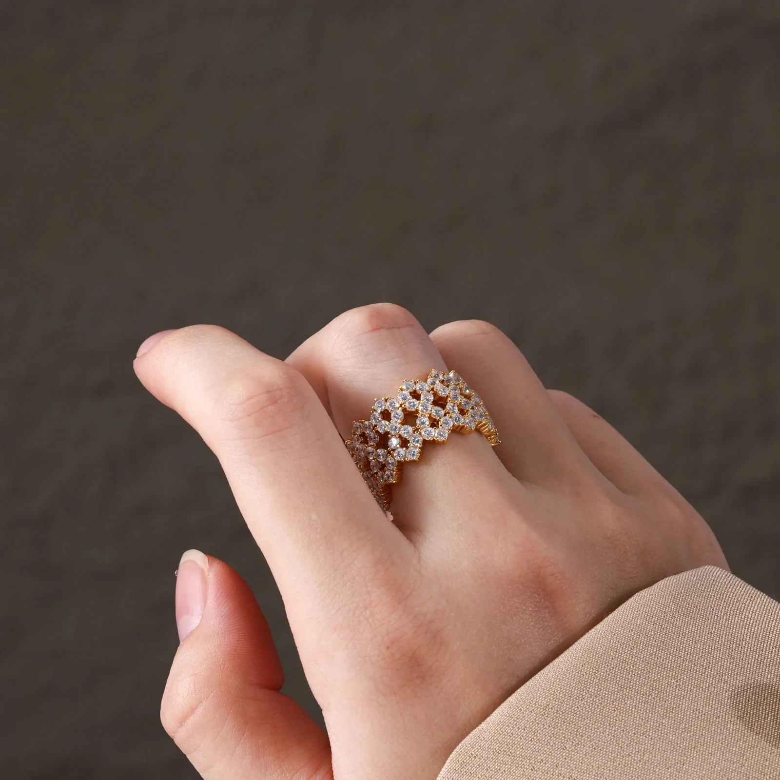 MOISSANITE ETERNITY BLOOM RING IN STERLING SILVER - Image 9
