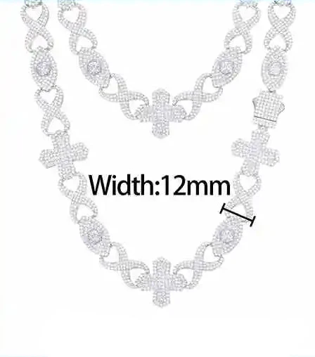 MOISSANITE EVIL EYE INFINITY BRACELET/NECKLACE IN STERLING SILVER - Image 6