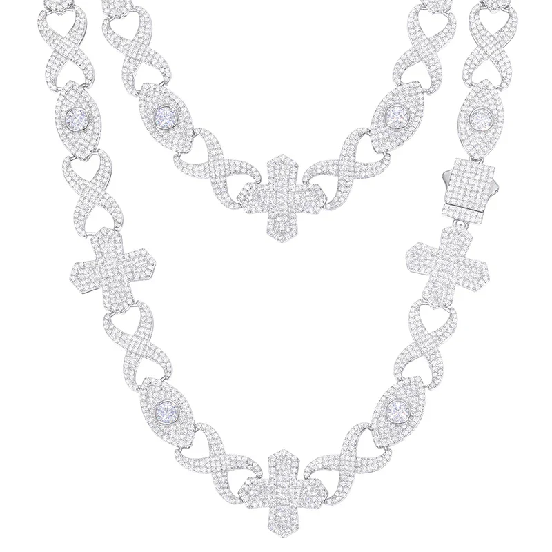 MOISSANITE EVIL EYE INFINITY BRACELET/NECKLACE IN STERLING SILVER - Image 7