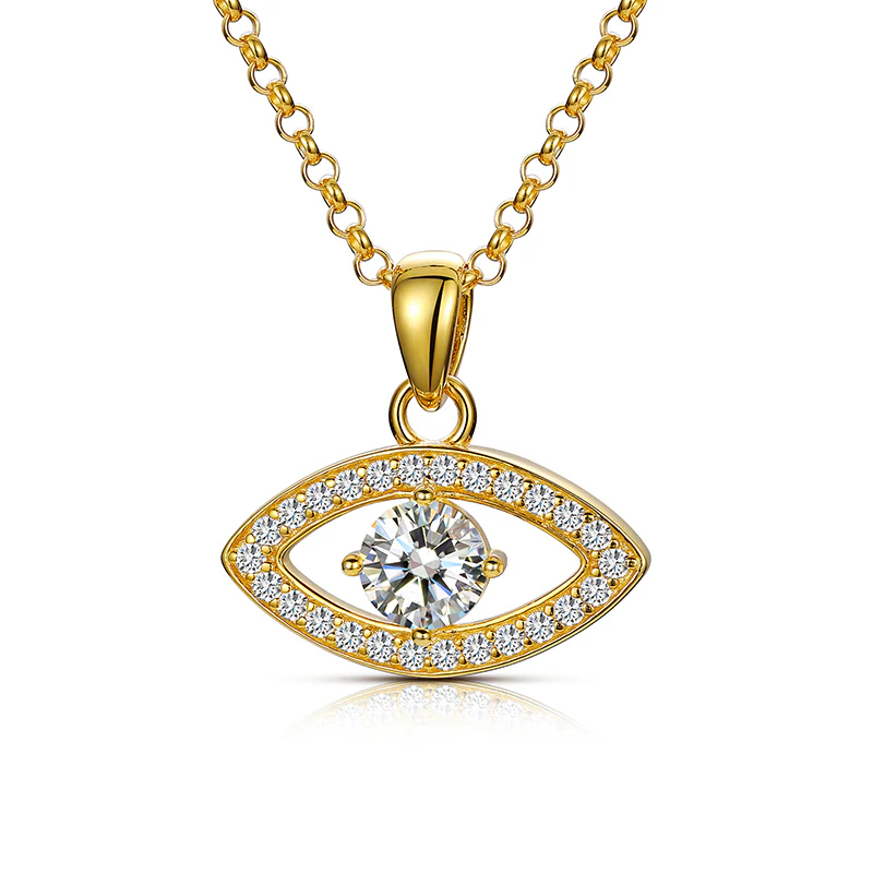 MOISSANITE EVIL EYE PENDANT IN STERLING SILVER - Image 5