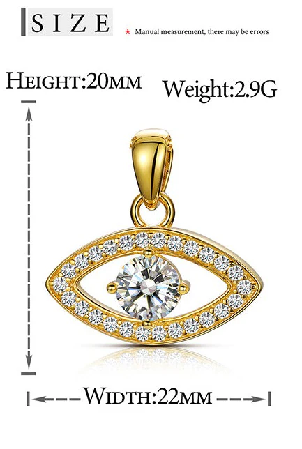 MOISSANITE EVIL EYE PENDANT IN STERLING SILVER - Image 7
