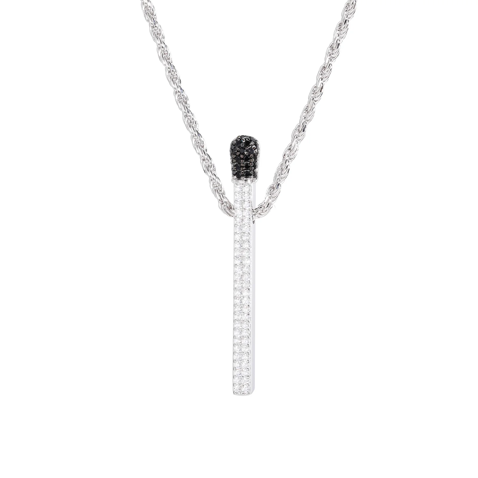 MOISSANITE FLAME PENDANT IN STERLING SILVER - Image 4
