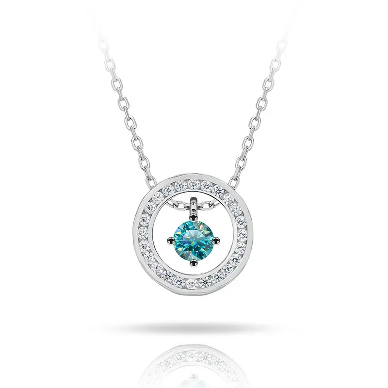 MOISSANITE FLOATING STONE DAINTY PENDANT IN STERLING SILVER - Image 5