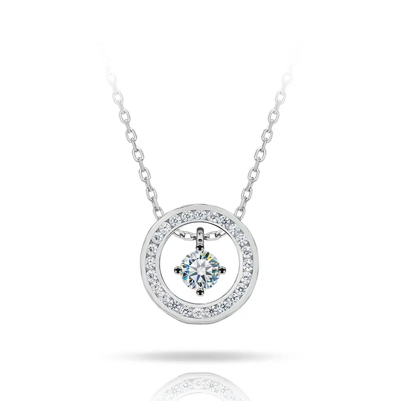 MOISSANITE FLOATING STONE DAINTY PENDANT IN STERLING SILVER - Image 6
