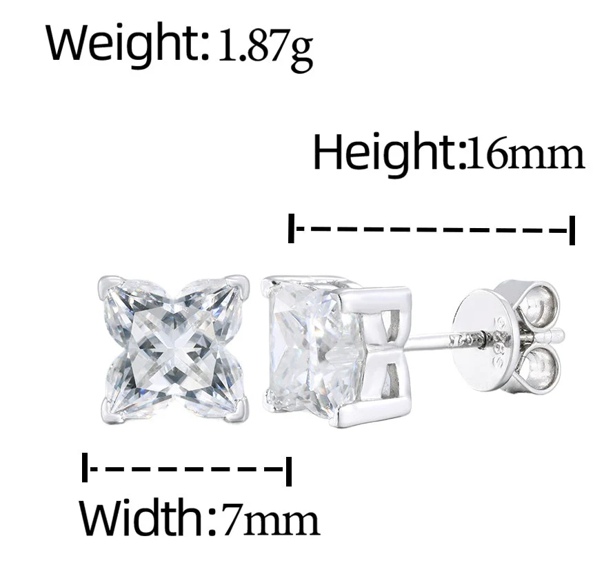 MOISSANITE FLORAL STUD EARRINGS IN STERLING SILVER - Image 8