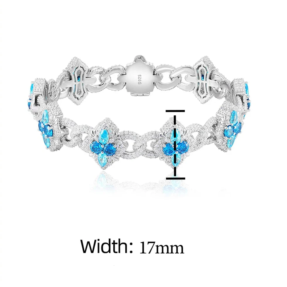 MOISSANITE FOUR LEAF CLOVER INFINITY LINK BRACELET IN STERLING SILVER - Image 8