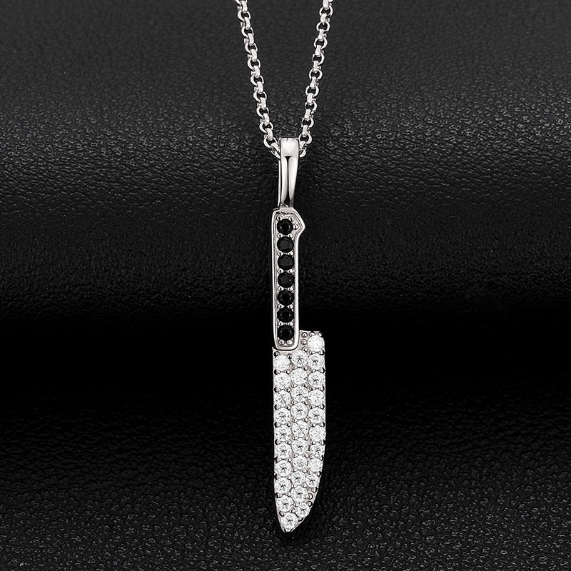 MOISSANITE FRUIT KNIFE PENDANT IN STERLING SILVER - Image 5