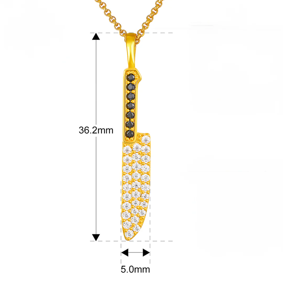 MOISSANITE FRUIT KNIFE PENDANT IN STERLING SILVER - Image 7