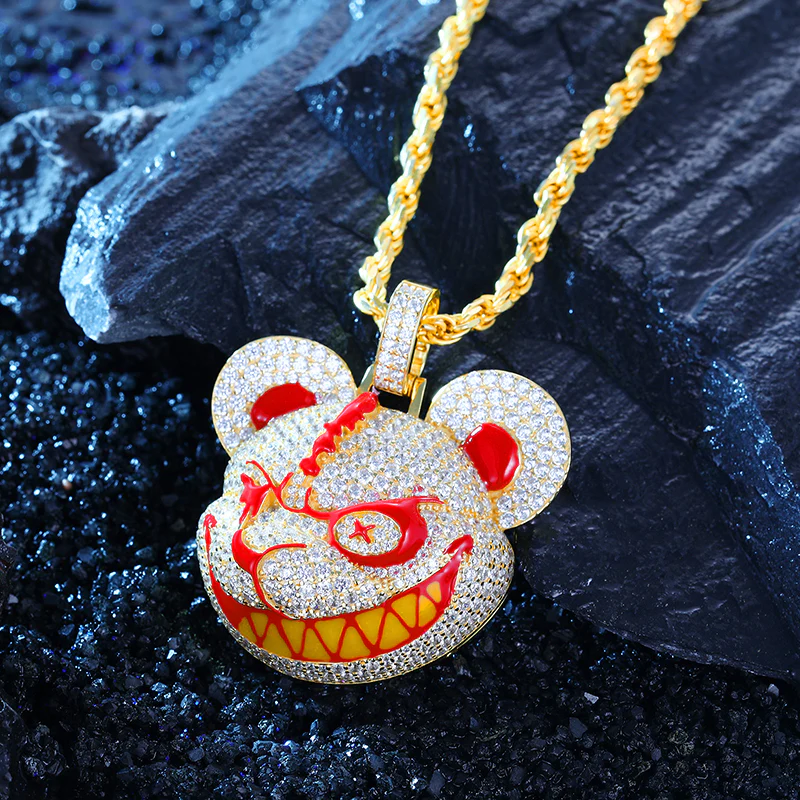 MOISSANITE GLOOMY BEAR PENDANT IN STERLING SILVER - Image 4