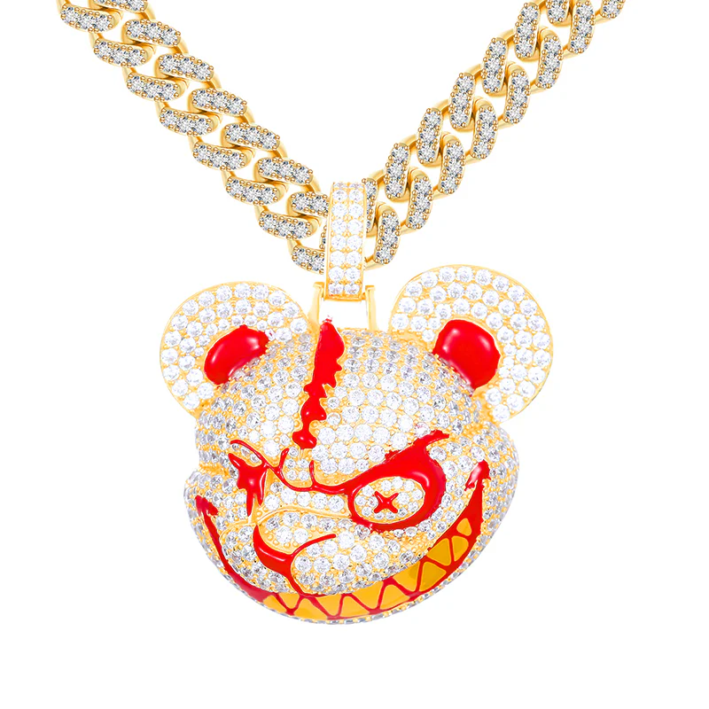 MOISSANITE GLOOMY BEAR PENDANT IN STERLING SILVER - Image 6