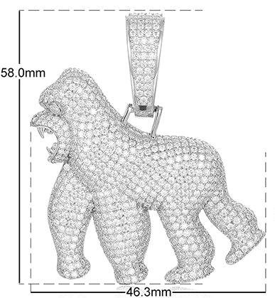 MOISSANITE GORILLA PENDANT IN STERLING SILVER - Image 6