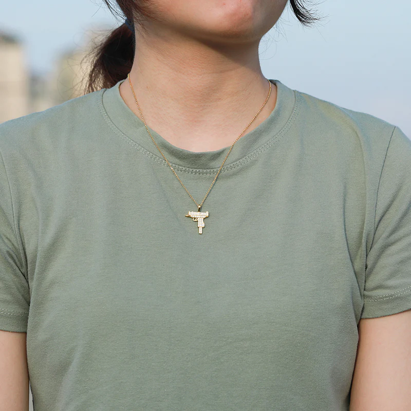 MOISSANITE GUN PENDANT IN STERLING SILVER - Image 5