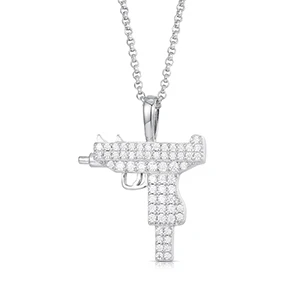 MOISSANITE GUN PENDANT IN STERLING SILVER - Image 6