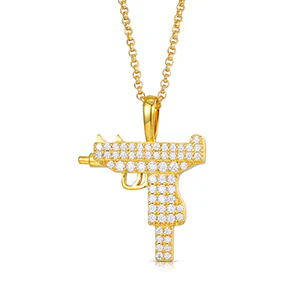 MOISSANITE GUN PENDANT IN STERLING SILVER - Image 7
