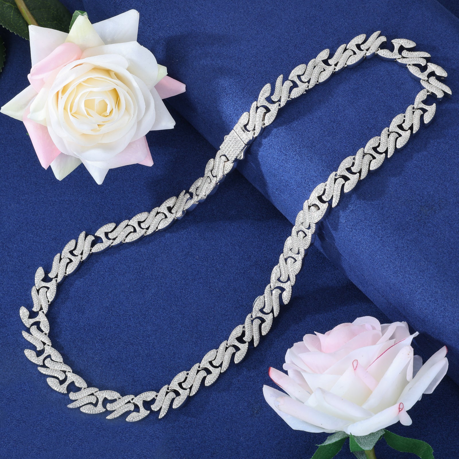 MOISSANITE H INFINITY LINK BRACELET AND NECKLACE IN STERLING SILVER - Image 7