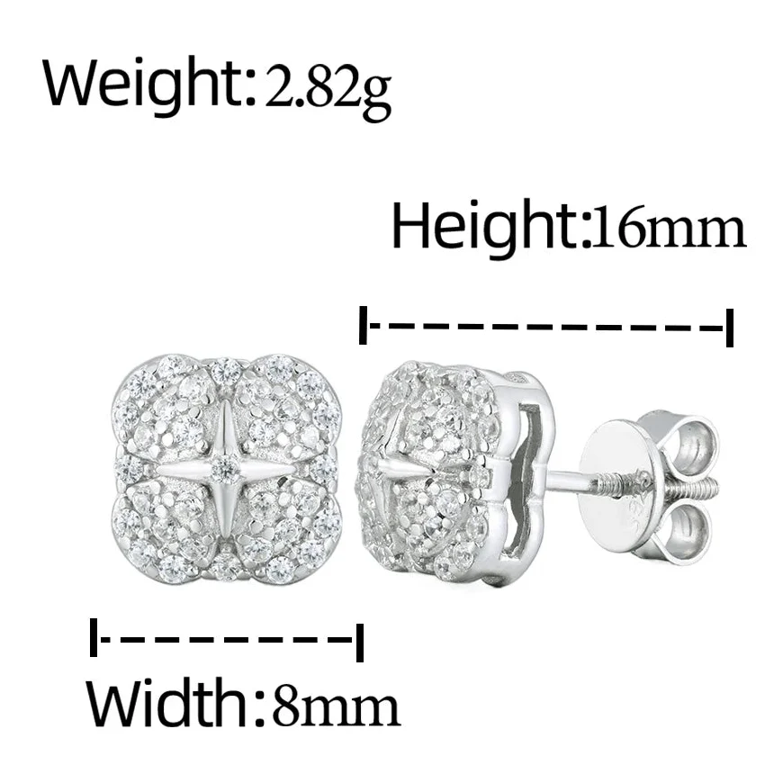 MOISSANITE HALO BLOOM STUD EARRING IN STERLING SILVER - Image 8
