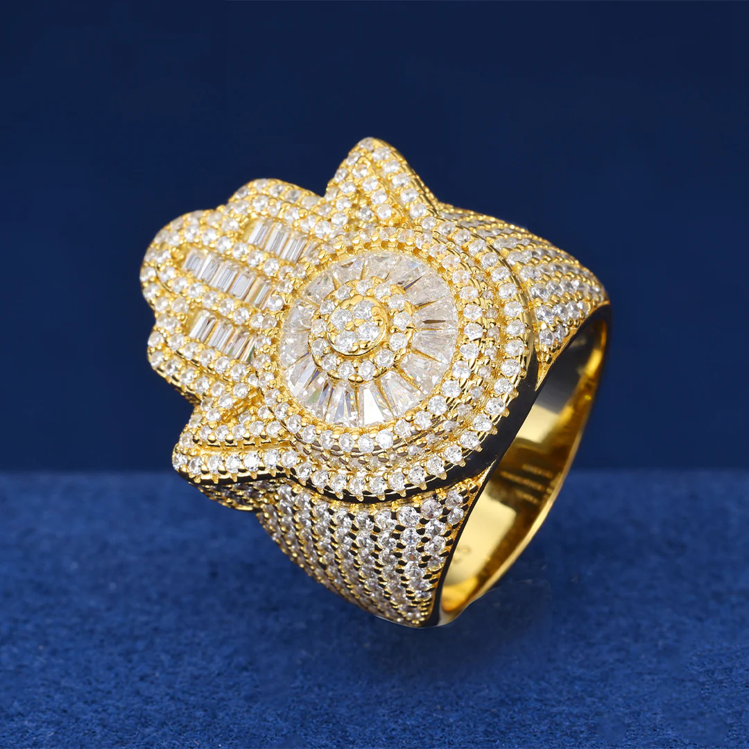 MOISSANITE HAMSA RING IN STERLING SILVER - Image 3