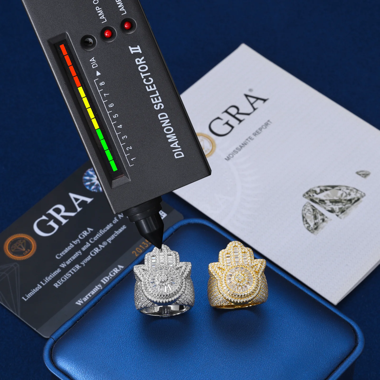 MOISSANITE HAMSA RING IN STERLING SILVER - Image 5