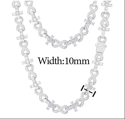 MOISSANITE HIP HOP CROSS INFINITY LINK NECKLACE/BRACELET IN STERLING SILVER - Image 7