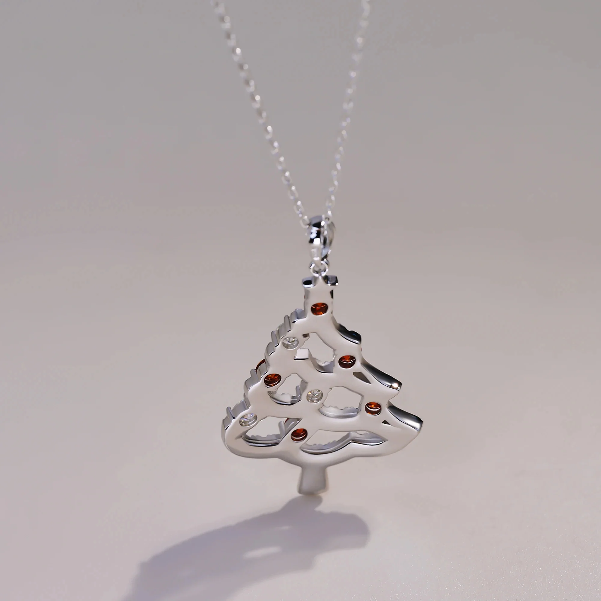 MOISSANITE HOLIDAY MAGIC TREE PENDANT IN STERLING SILVER - Image 6