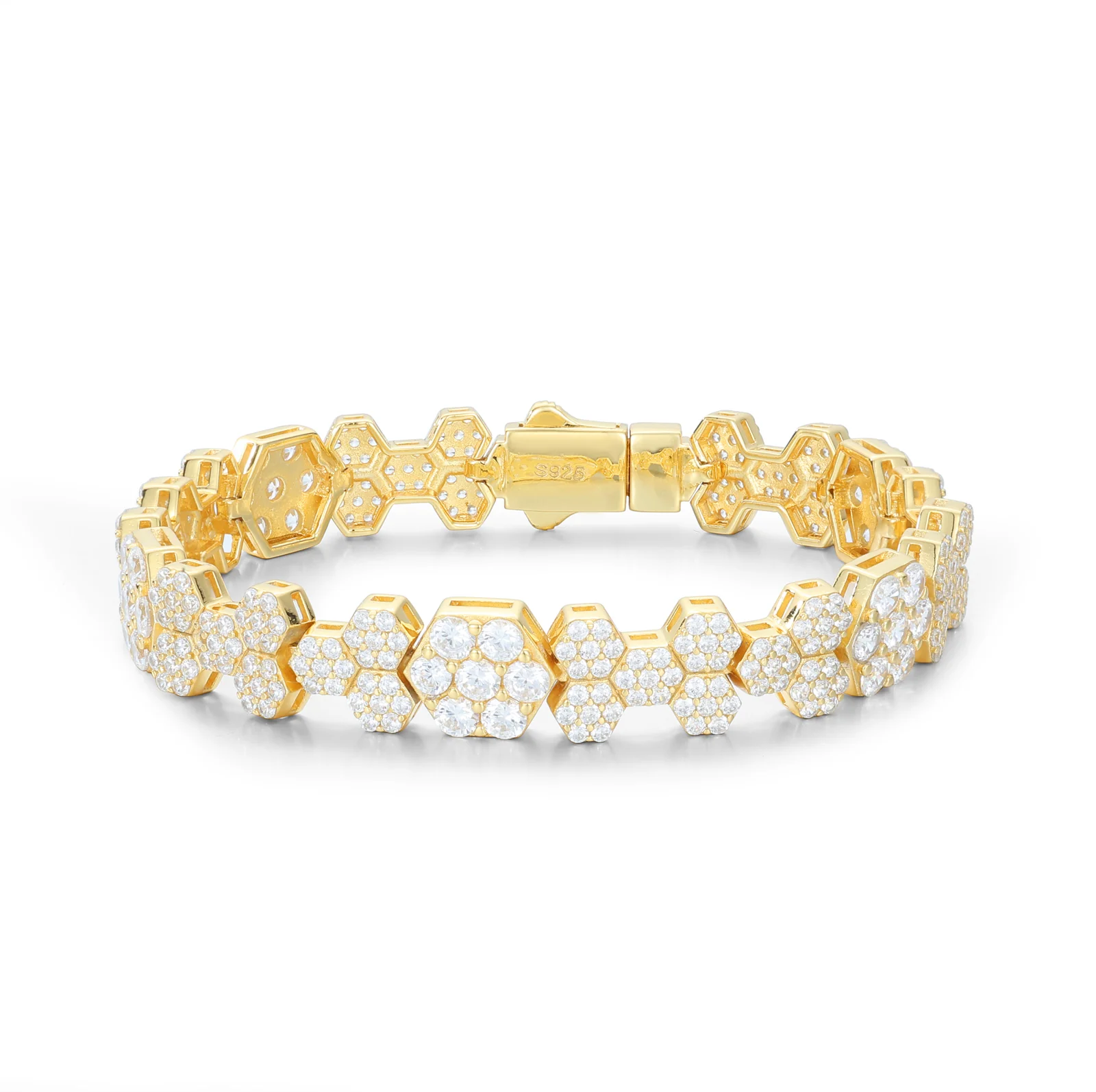 MOISSANITE HONEYCOMB BRACELET IN STERLING SILVER - Image 7