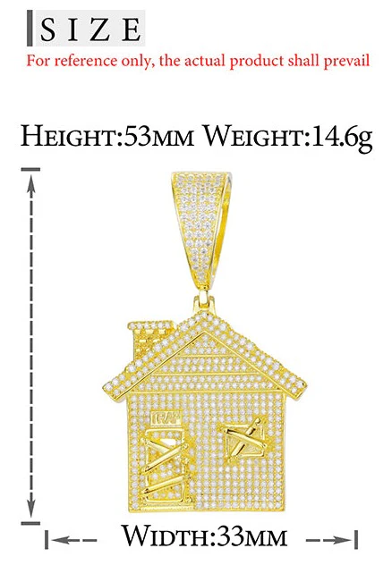 MOISSANITE HUT HOUSE PENDANT IN STERLING SILVER - Image 8